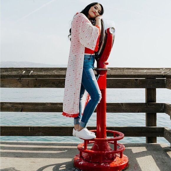 NWT Lularoe VALENTINE'S 2020 CHLOE Bohemian style overlay Kimono - Picture 2 of 11